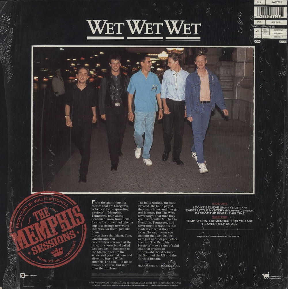 Wet Wet Wet The Memphis Sessionsc- Shrink UK vinyl LP album (LP record) 042283660311