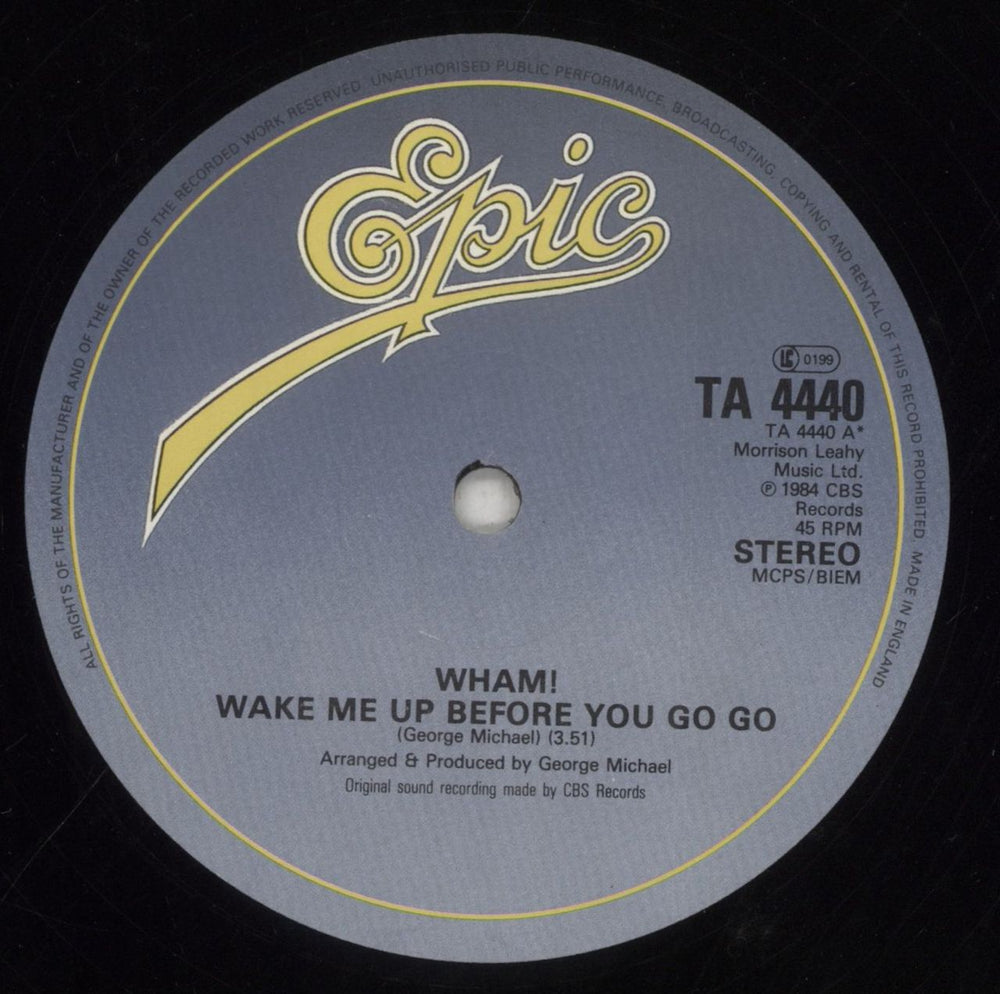 Wham Wake Me Up Before You Go-Go UK 12" vinyl single (12 inch record / Maxi-single) WHA12WA17810