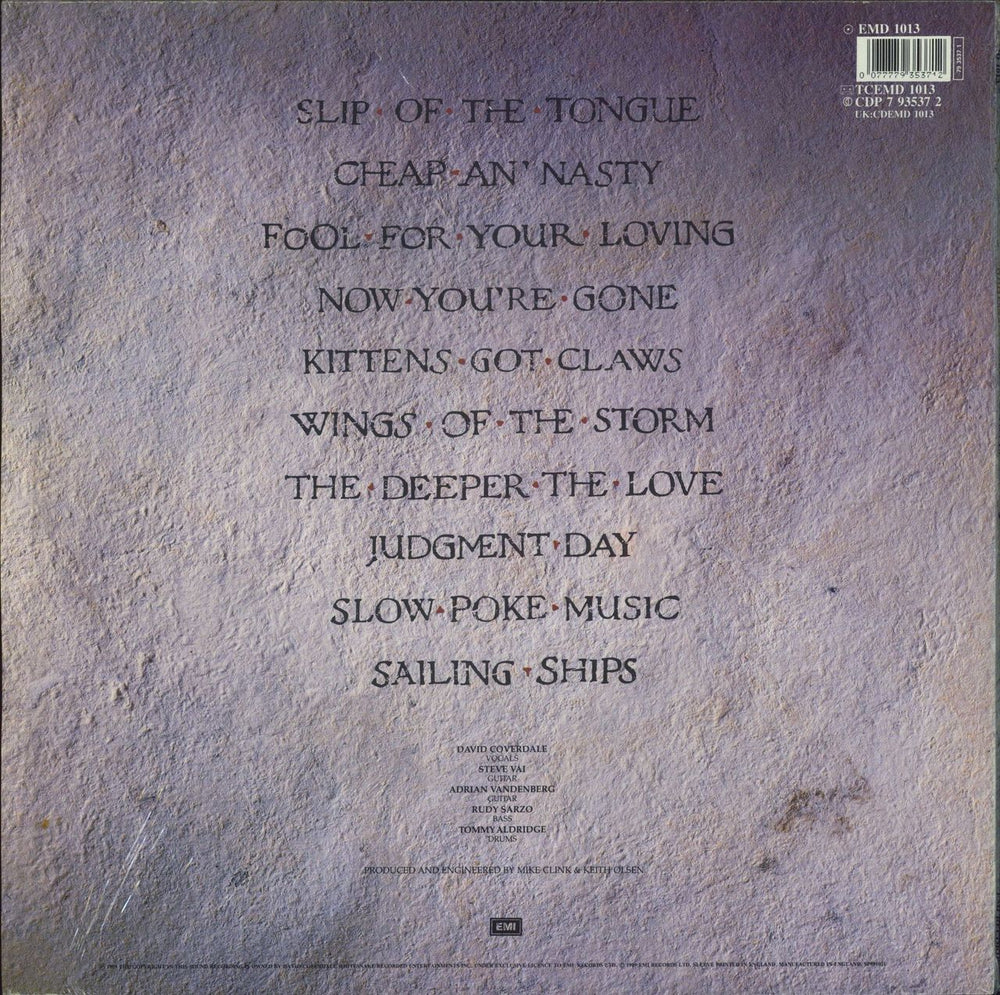 Whitesnake Slip Of The Tongue - Shrink UK vinyl LP album (LP record) 077779353712