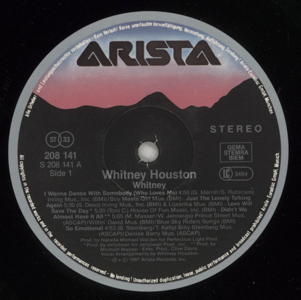 Whitney Houston Whitney - shrink German vinyl LP album (LP record) HOULPWH717905