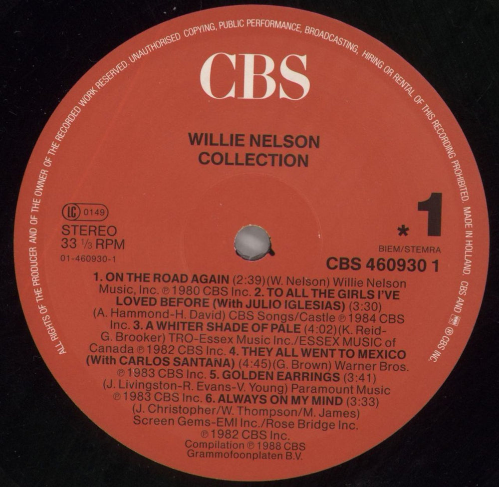 Willie Nelson Collection Dutch vinyl LP album (LP record) WNLLPCO858579