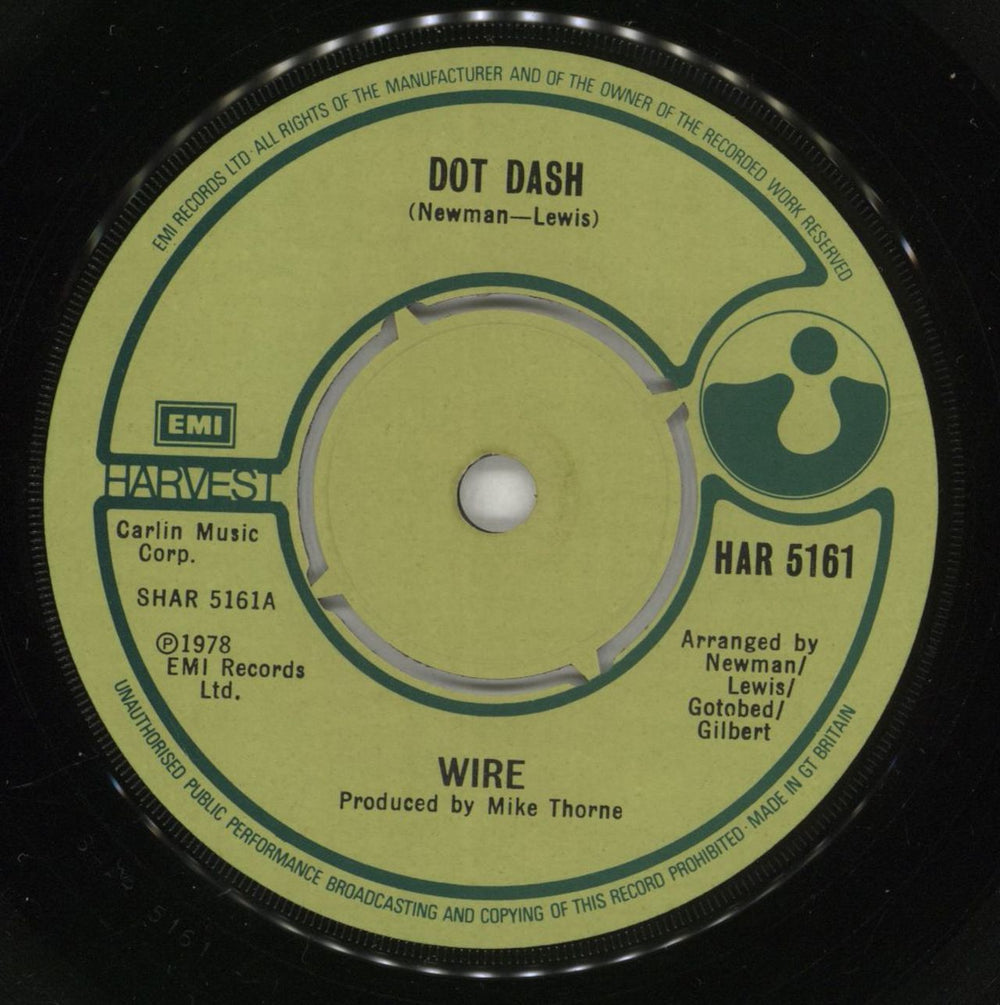 Wire Dot Dash + P/S - EX UK 7" vinyl single (7 inch record / 45) WIR07DO737015