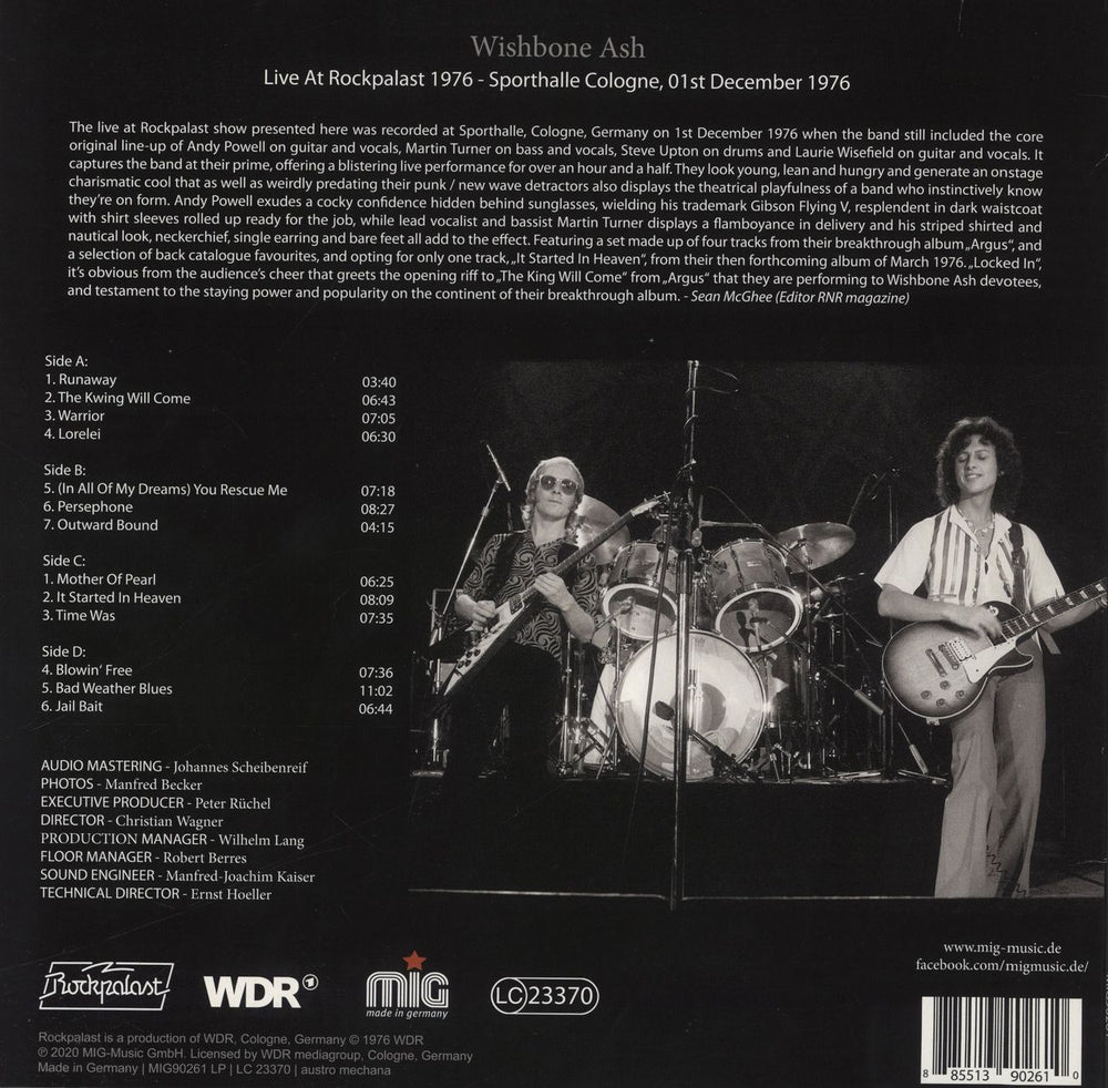 Wishbone Ash Live At Rockpalast 1976 German 2-LP vinyl record set (Double LP Album)