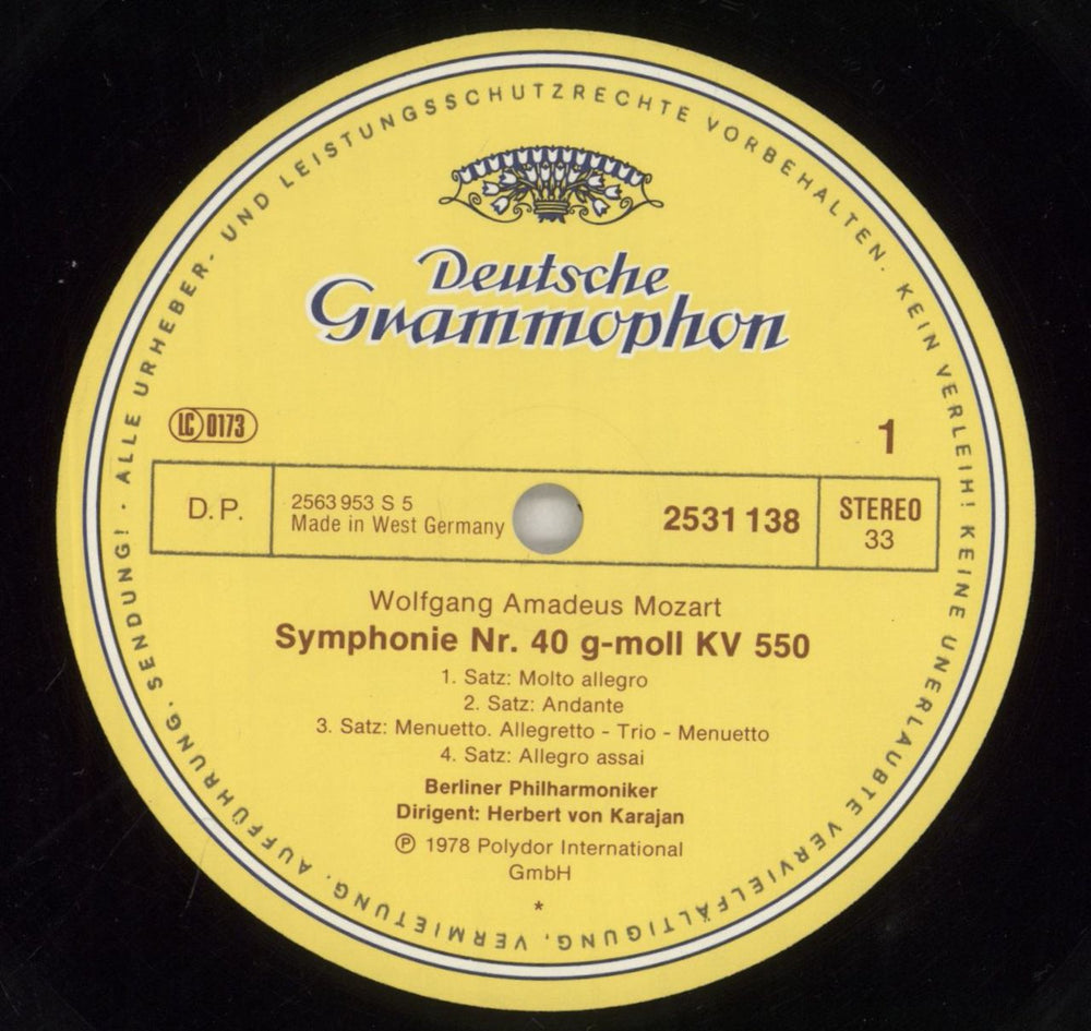 Wolfgang Amadeus Mozart Symphonien No. 40 / No. 41 »Jupiter« German vinyl LP album (LP record) WZMLPSY686394