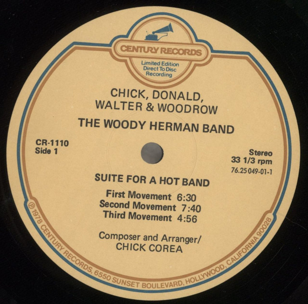 Woody Herman Chick, Donald, Walter & Woodrow US vinyl LP album (LP record) WHMLPCH426529