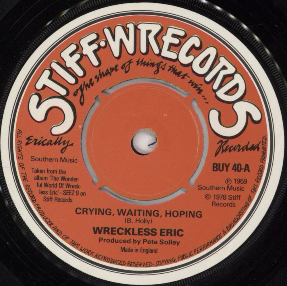 Wreckless Eric Crying, Waiting, Hoping - P/s UK 7" vinyl single (7 inch record / 45) WRC07CR646458