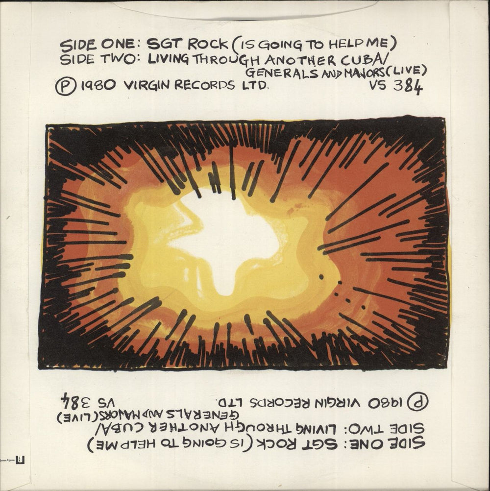 XTC Sgt Rock (Is Going To Help Me) UK 7" vinyl single (7 inch record / 45)