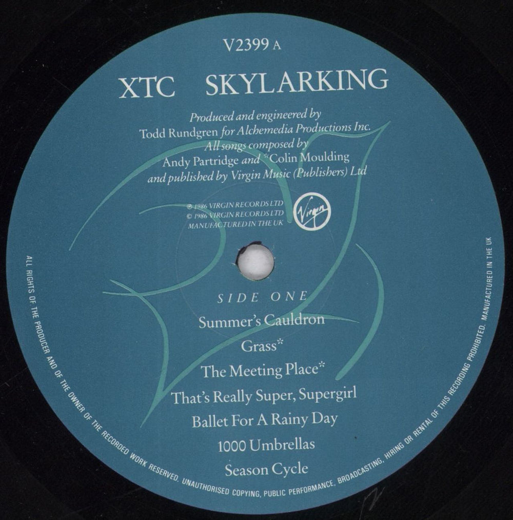 XTC Skylarking - VG UK vinyl LP album (LP record) XTCLPSK833587