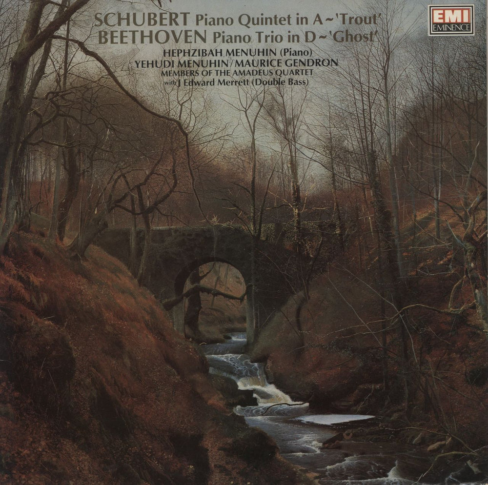 Yehudi Menuhin Schubert: Piano Quintet in A, 'Trout' / Beethoven: Piano Trio in D, 'Ghost' UK vinyl LP album (LP record) EMX4120781