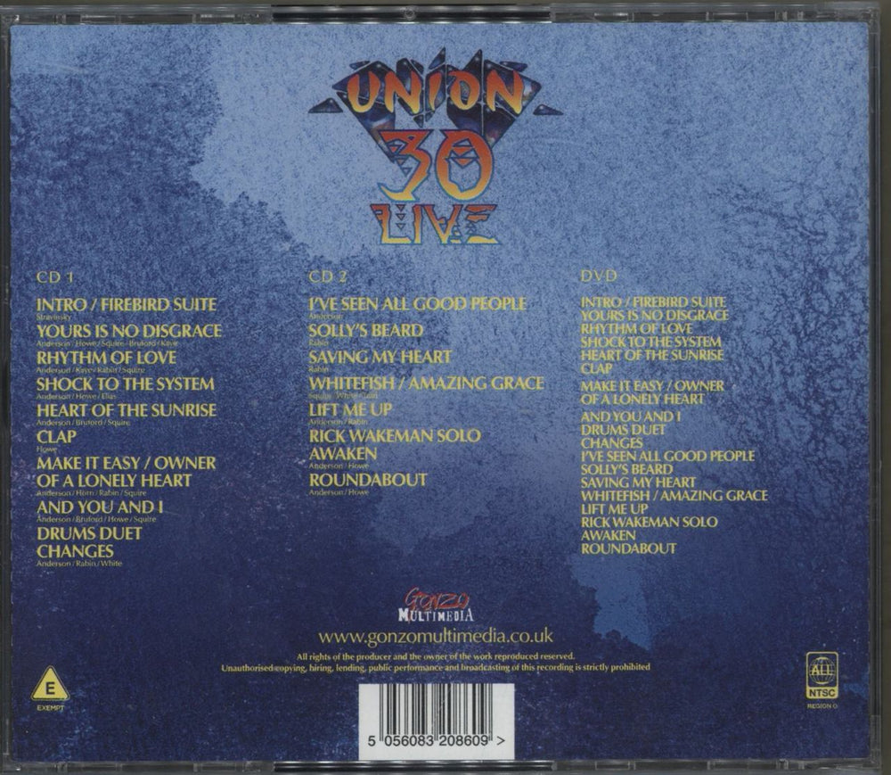 Yes Union 30 Live: Madison Square Garden, New York, July 15th 1991 UK 3-CD album set (Triple CD) 5056083208609