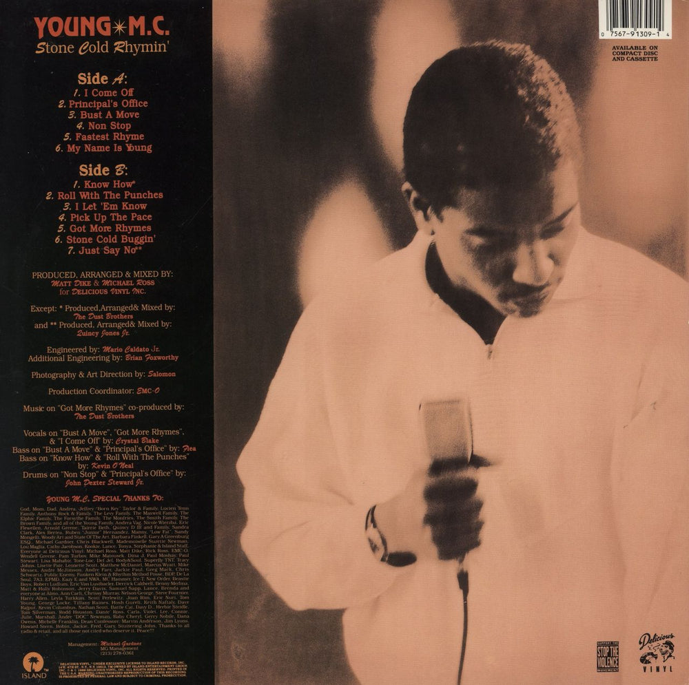 Young MC Stone Cold Rhymin' US vinyl LP album (LP record)