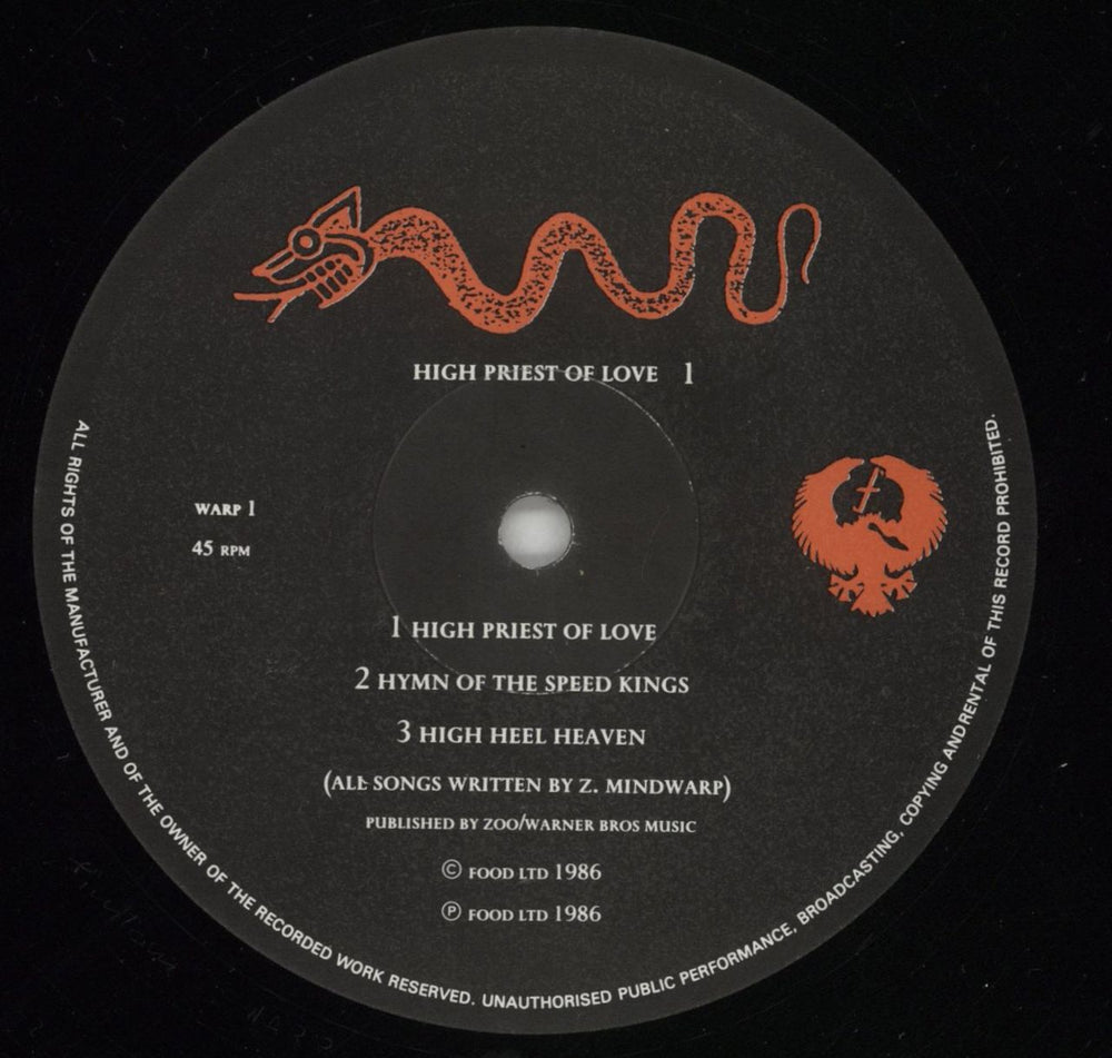 Zodiac Mindwarp High Priest Of Love UK vinyl LP album (LP record) ZODLPHI232759