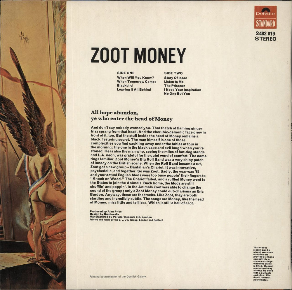 Zoot Money Zoot Money UK vinyl LP album (LP record)