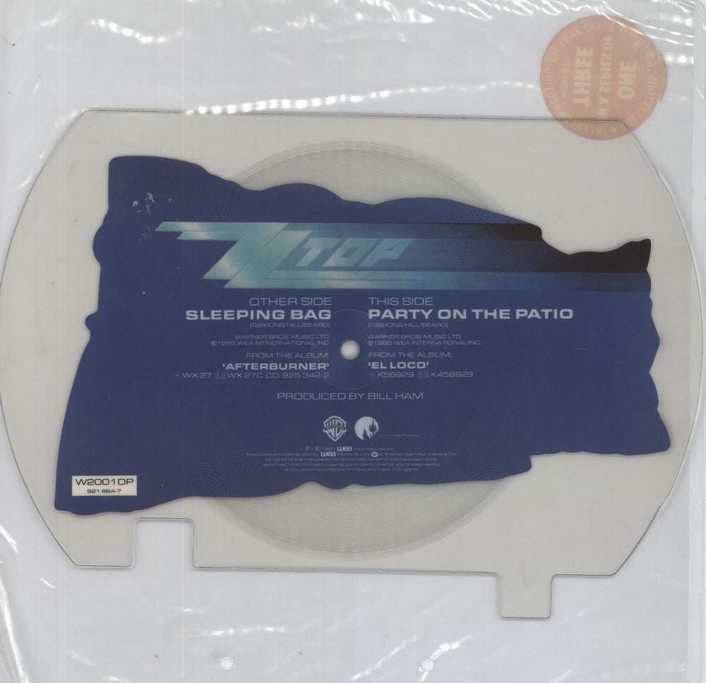 ZZ Top Sleeping Bag - Complete Set Of Interlocking Shapes UK shaped picture disc (picture disc vinyl record) ZZTSHSL17649