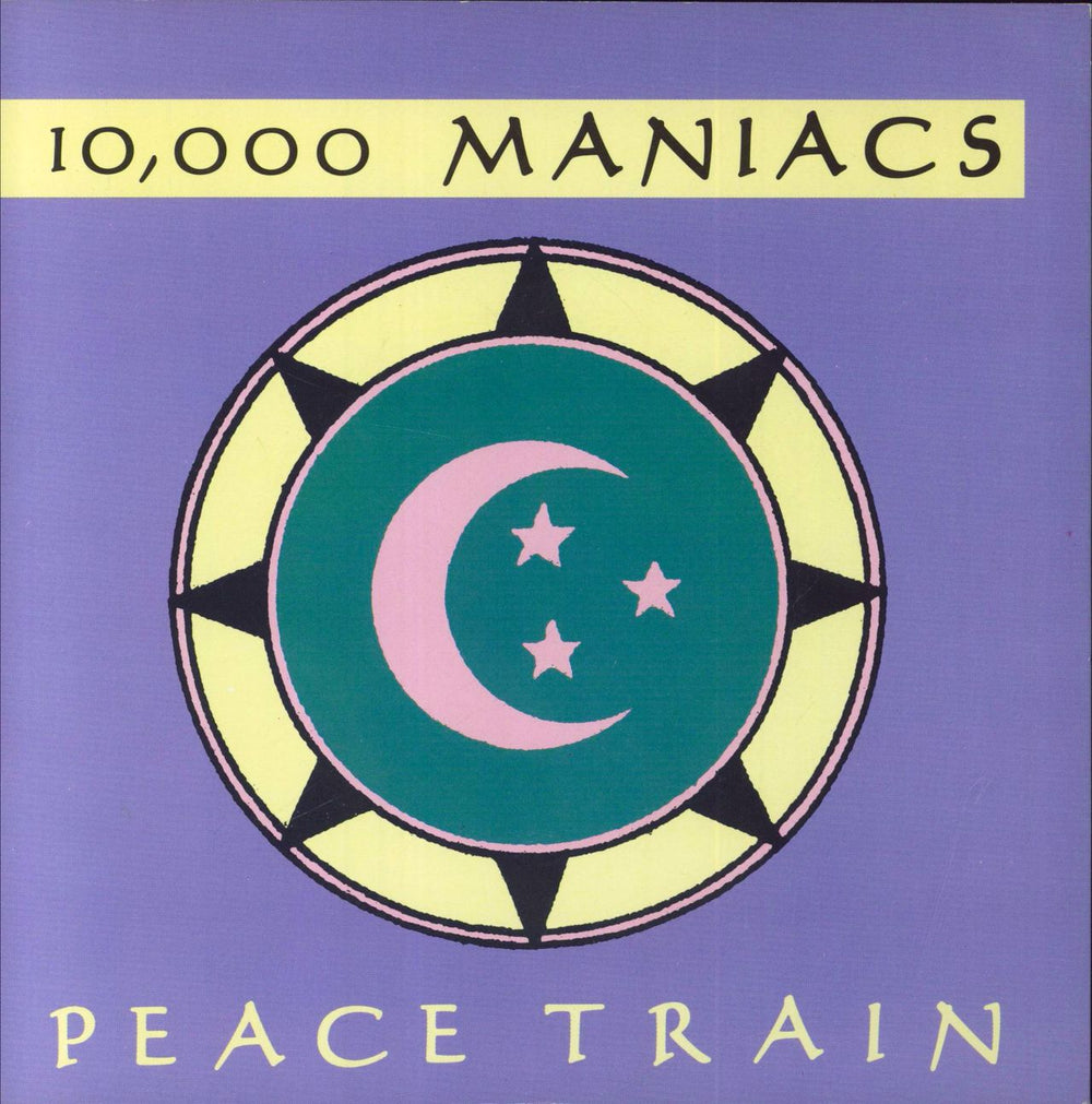 10,000 Maniacs Peace Train - Promo stickered UK 7" vinyl single (7 inch record / 45) EKR61