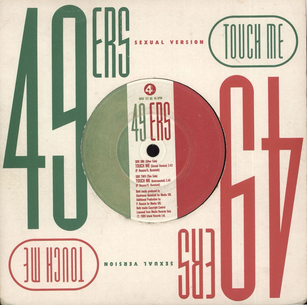 49ers Touch Me (Sexual Version) - Die-cut sleeve UK 7" vinyl single (7 inch record / 45) BRW157