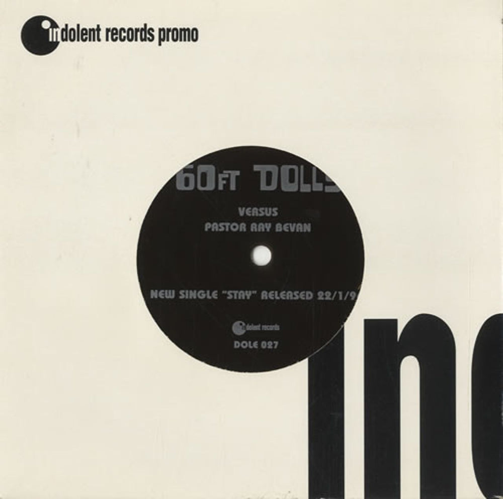 60ft Dolls 60ft Dolls Versus Pastor Ray Bevan UK Promo 7" vinyl single (7 inch record / 45) DOLE027
