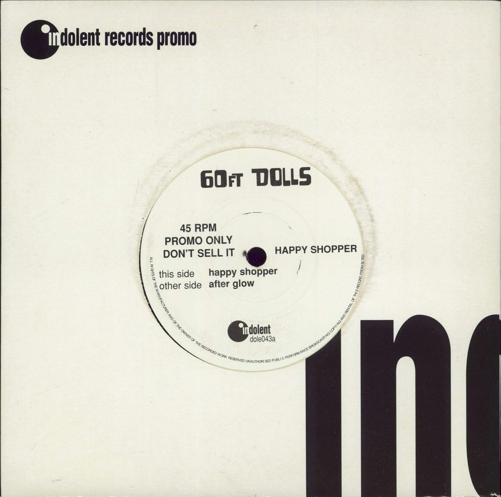60ft Dolls Happy Shopper UK Promo 7" vinyl single (7 inch record / 45) DOLE043