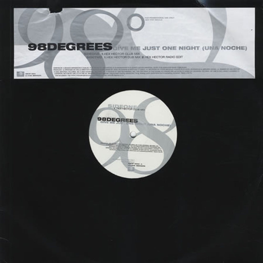 98 Degrees Give Me Just One Night (Una Noche) UK Promo 12" vinyl single (12 inch record / Maxi-single) WMCST40243