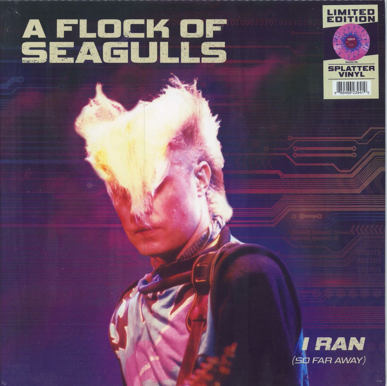 A Flock Of Seagulls I Ran (So Far Away) - Pink with Blue Splatter US vinyl LP album (LP record) CLO2394