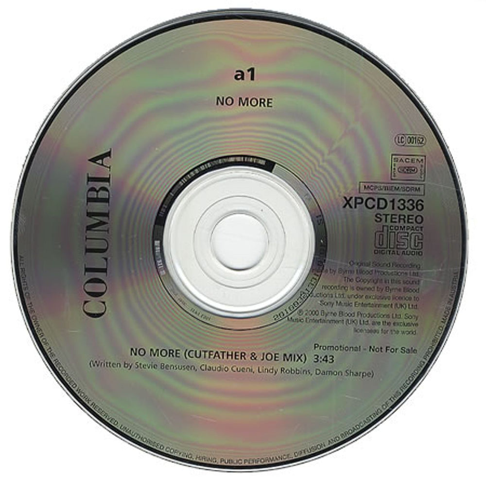 A1 No More UK Promo CD single (CD5 / 5") XPCD1336