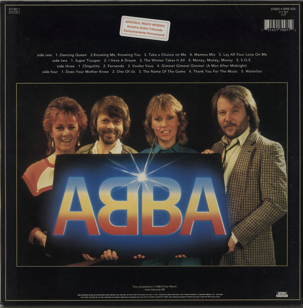 Abba Gold - Greatest Hits Brazilian Promo 2-LP vinyl record set (Double LP Album) ABB2LGO656566