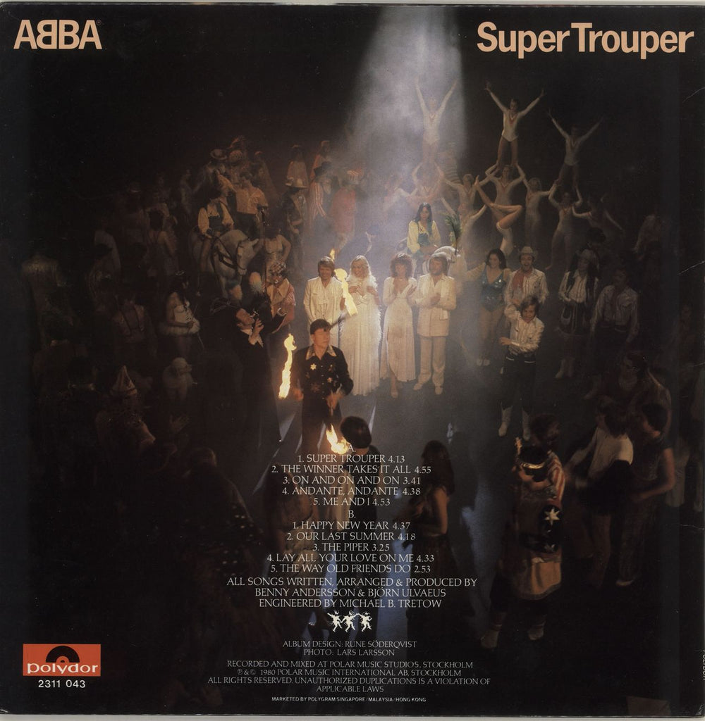 Abba Super Trouper Hong Kong vinyl LP album (LP record)