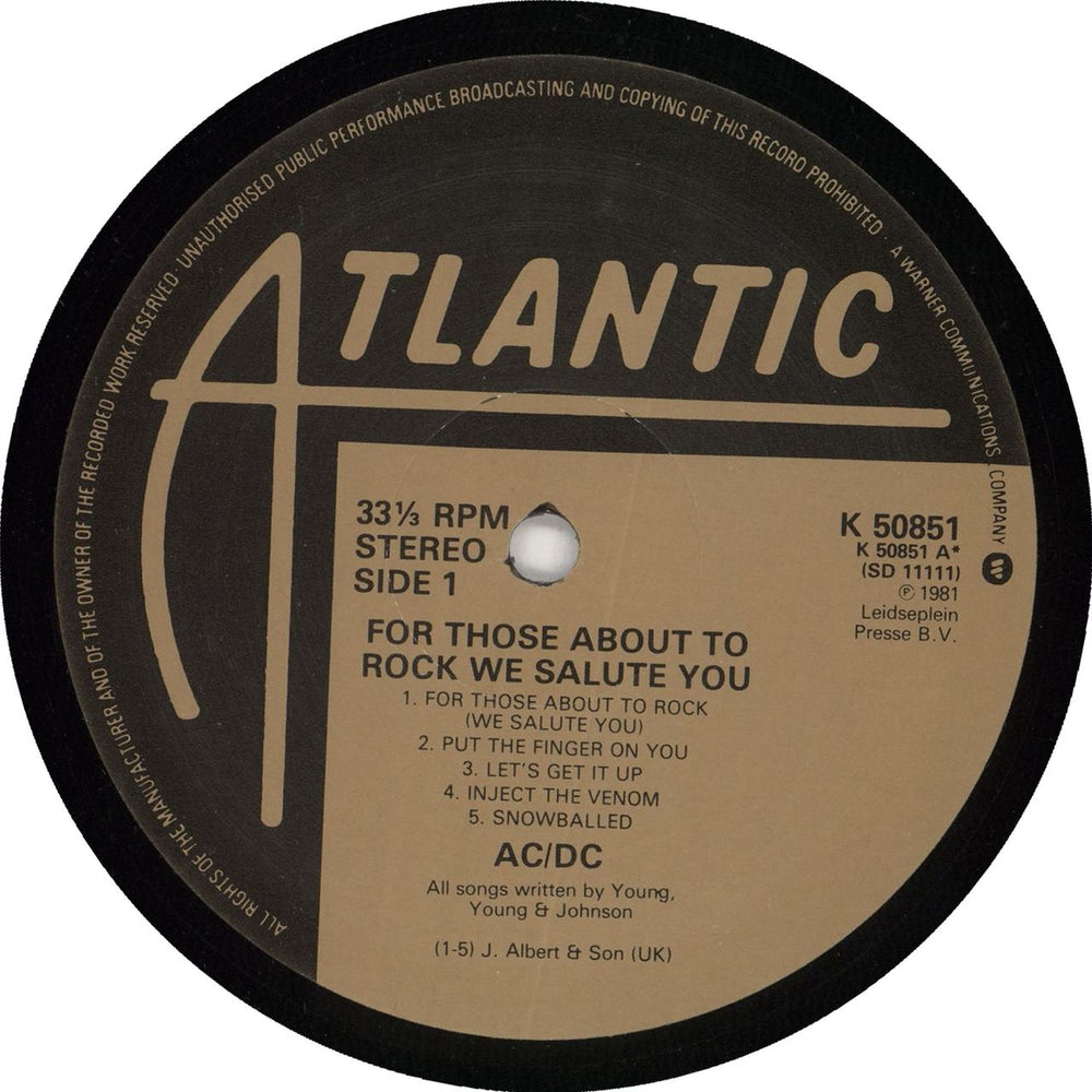 AC/DC For Those About To Rock We Salute You - VG/EX Dutch Vinyl LP —  RareVinyl.com