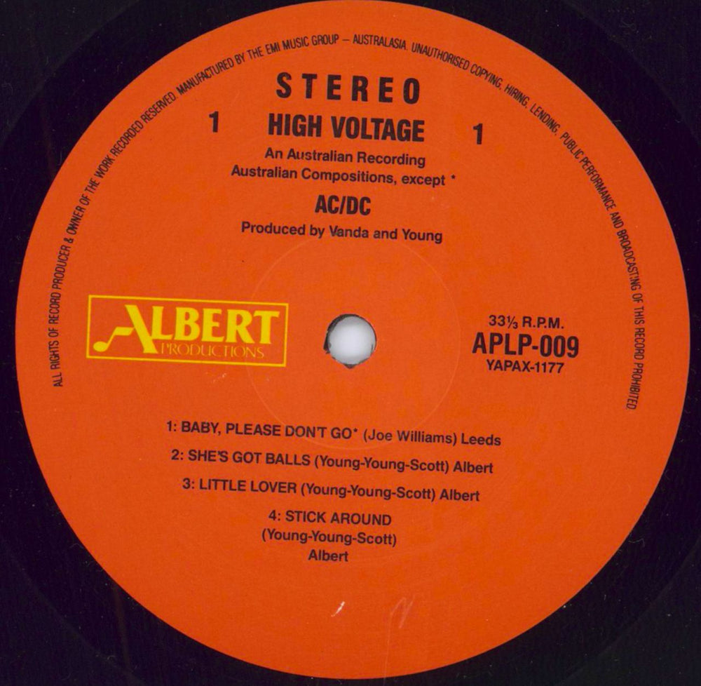 AC/DC High Voltage Australian vinyl LP album (LP record) ACDLPHI790515
