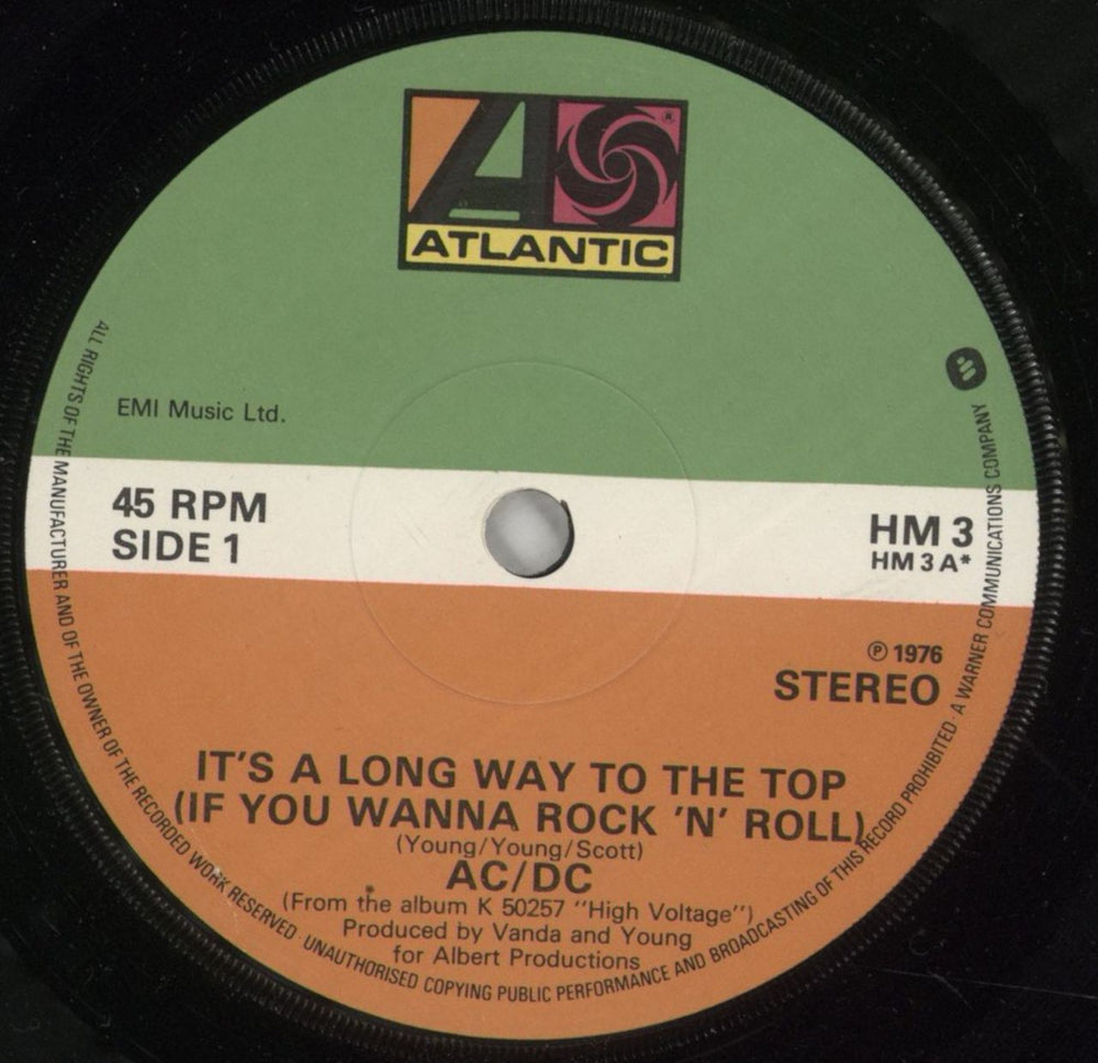 AC/DC It's A Long Way To The Top UK 7" vinyl single (7 inch record / 45) ACD07IT01518