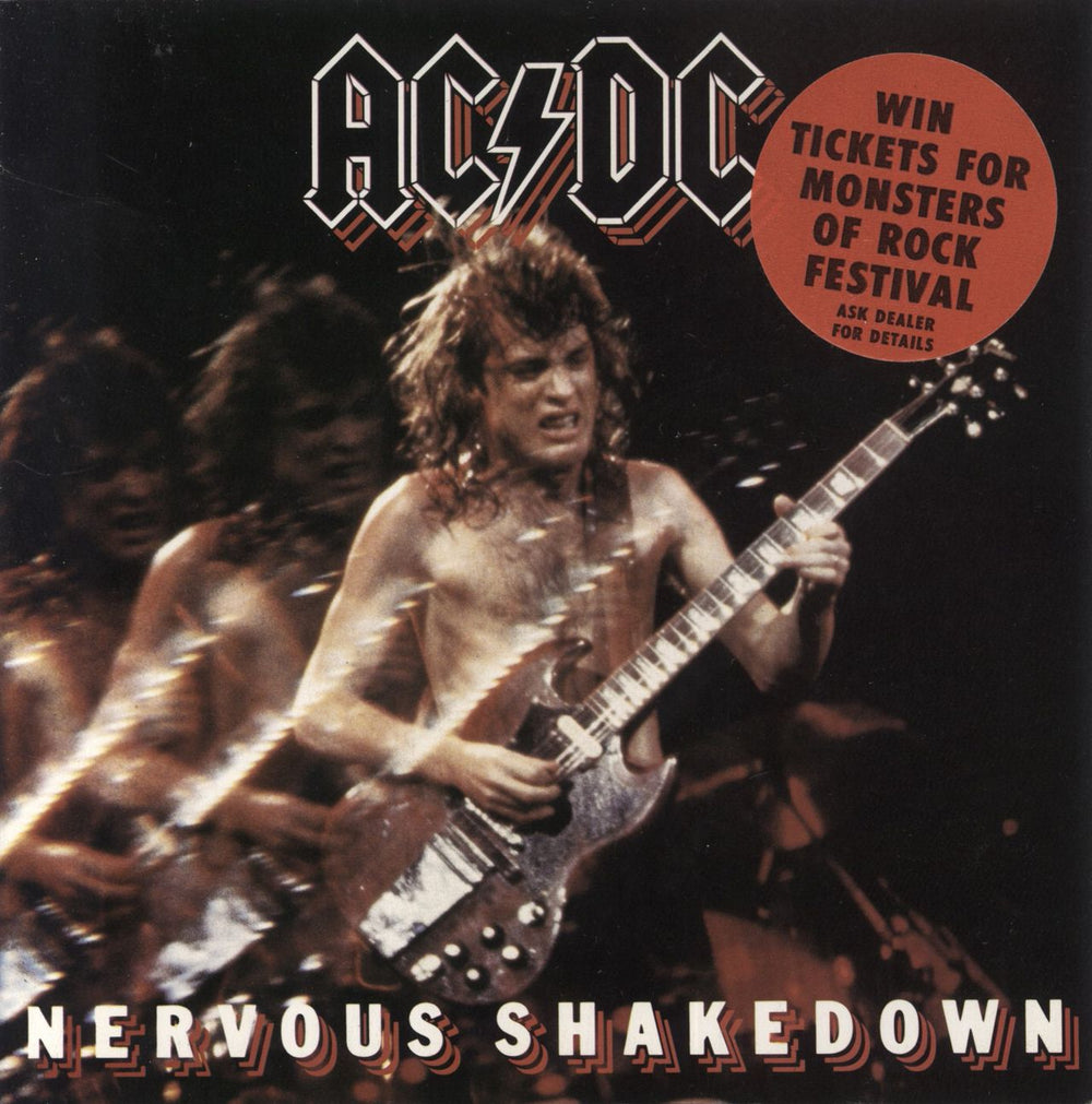 AC/DC Nervous Shakedown - competition sticker UK 7" vinyl single (7 inch record / 45) A9651