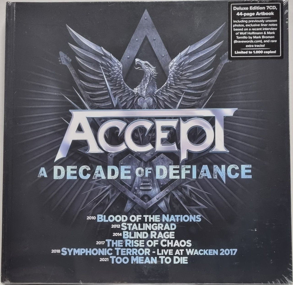 Accept A Decade Of Defiance - Sealed UK CD Album Box Set NBR69655