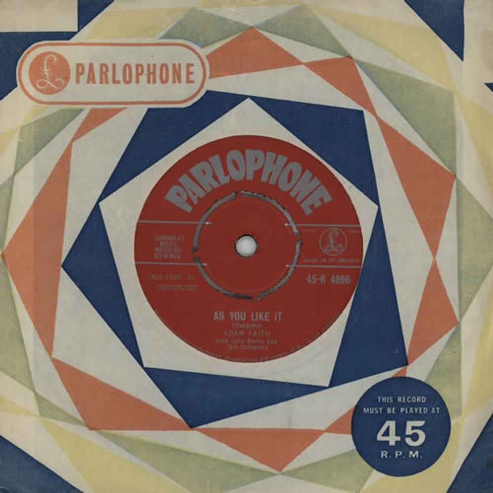 Adam Faith As You Like It UK 7" vinyl single (7 inch record / 45) 45-R4896