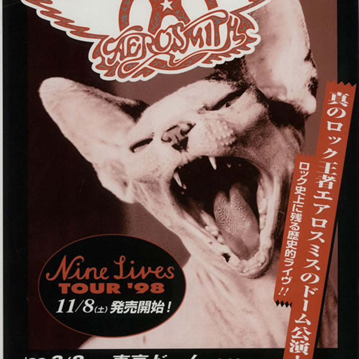 Aerosmith Nine Lives Tour '98 - Two Flyers Japanese Promo Handbill