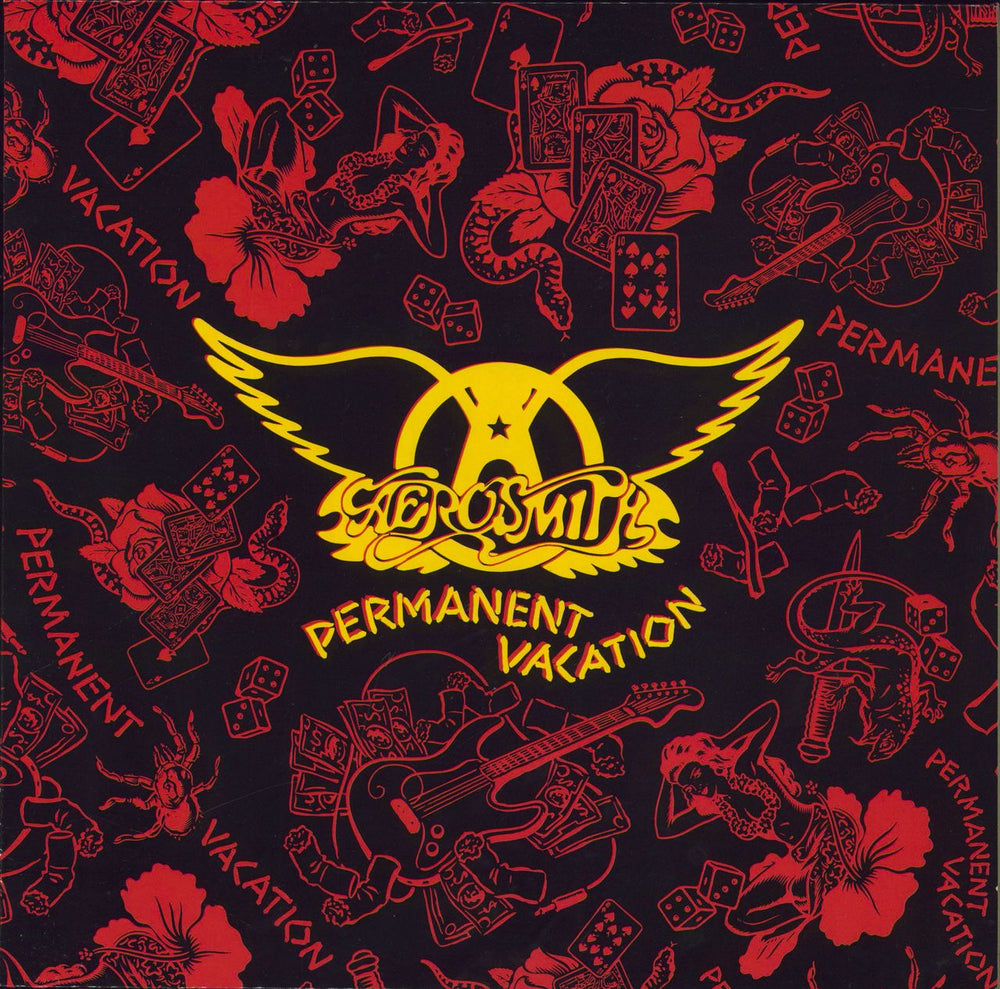 Aerosmith Permanent Vacation UK vinyl LP album (LP record) WX126