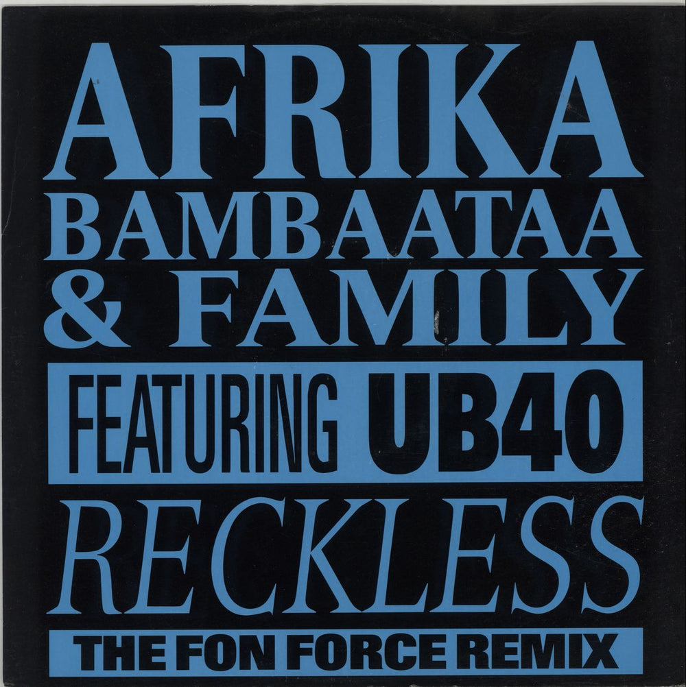 Afrika Bambaataa Reckless (The Fon Force Remix) UK 12" vinyl single (12 inch record / Maxi-single) 12EMXS41