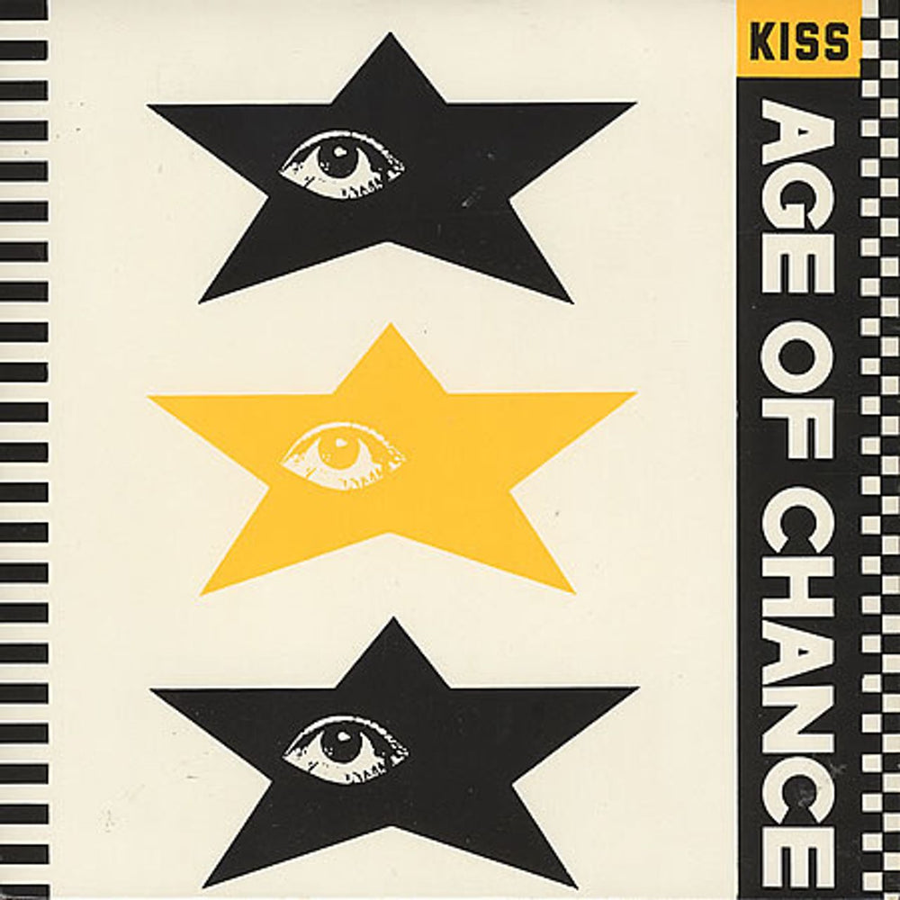 Age Of Chance Kiss - Orange Vinyl UK 7" vinyl single (7 inch record / 45) AGE5