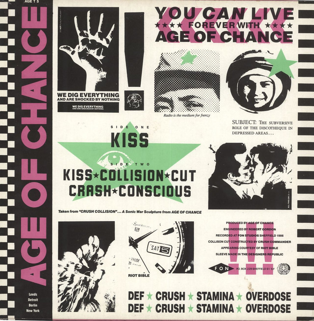 Age Of Chance Kiss - [Pink Sleeve] UK 12" vinyl single (12 inch record / Maxi-single)