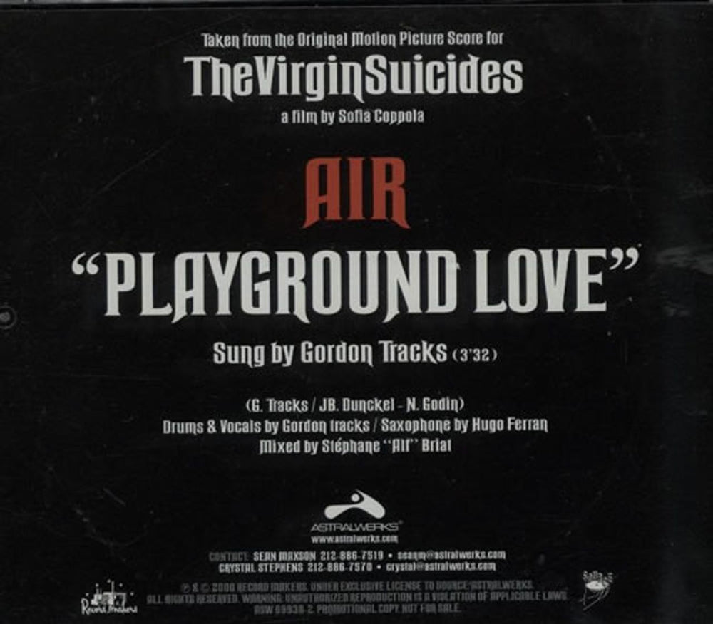 Air (French) Playground Love US Promo CD single (CD5 / 5") AIRC5PL154887