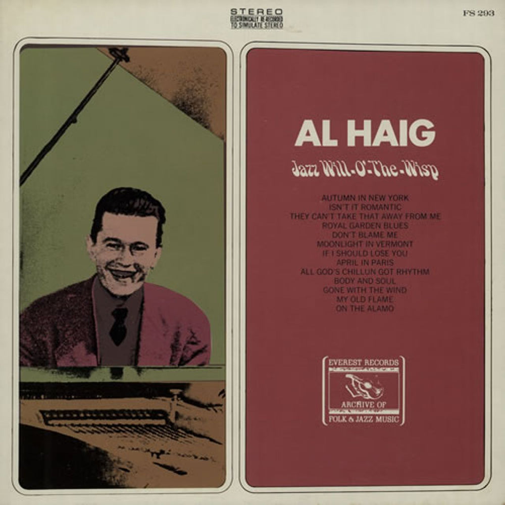 Al Haig Jazz Will-O'-The-Wisp US vinyl LP album (LP record) FS293