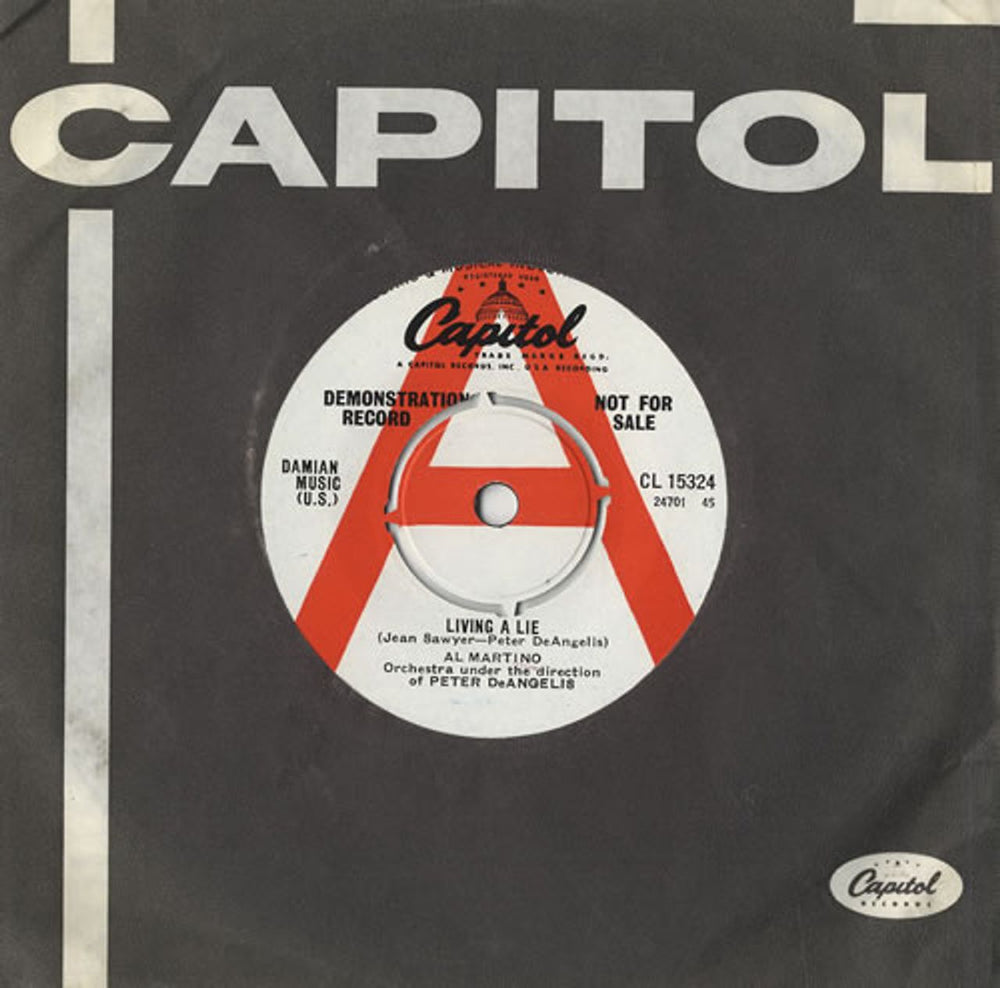 Al Martino Living A Lie UK Promo 7" vinyl single (7 inch record / 45) CL15324