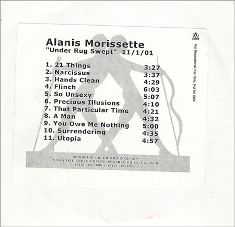 Alanis Morissette Under Rug Swept US Promo CD-R acetate ANSCRUN209704