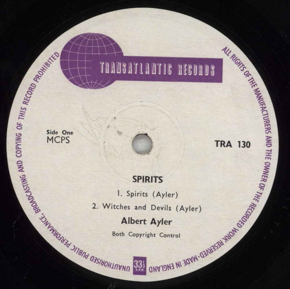 Albert Ayler Spirits UK vinyl LP album (LP record) AYLLPSP827217