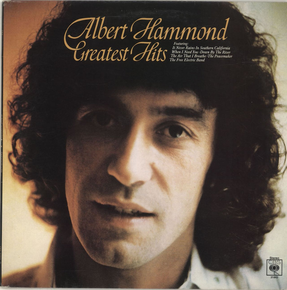Albert Hammond Greatest Hits UK vinyl LP album (LP record) CBS31643