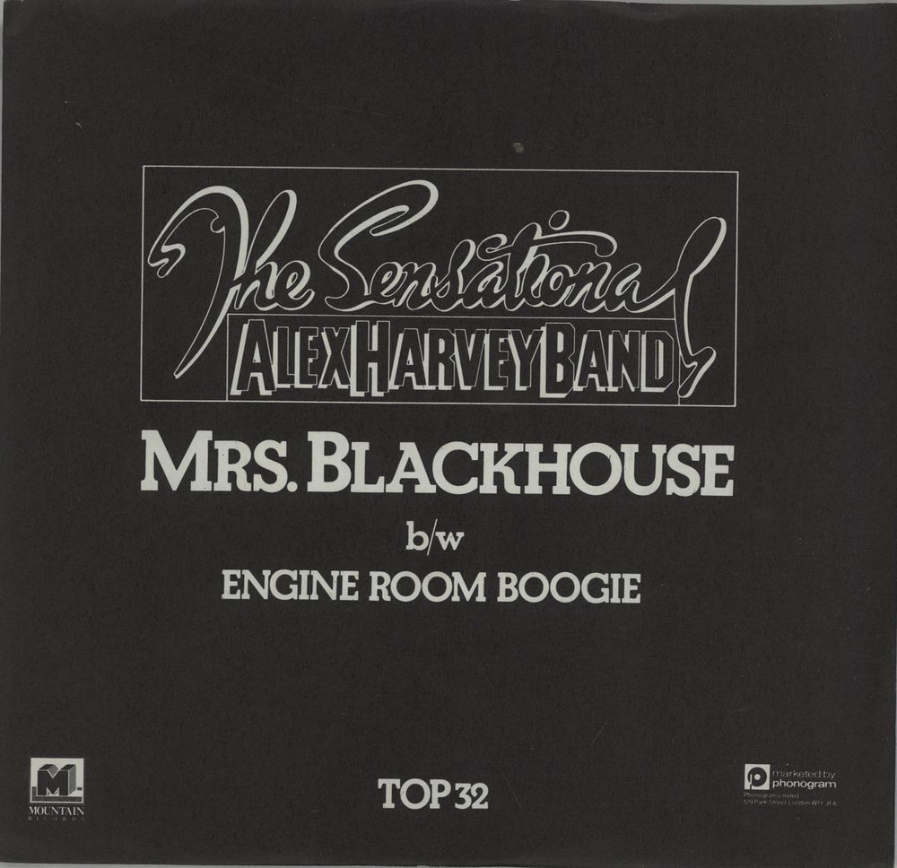 Alex Harvey (UK) Mrs Blackhouse UK 7" vinyl single (7 inch record / 45) TOP32