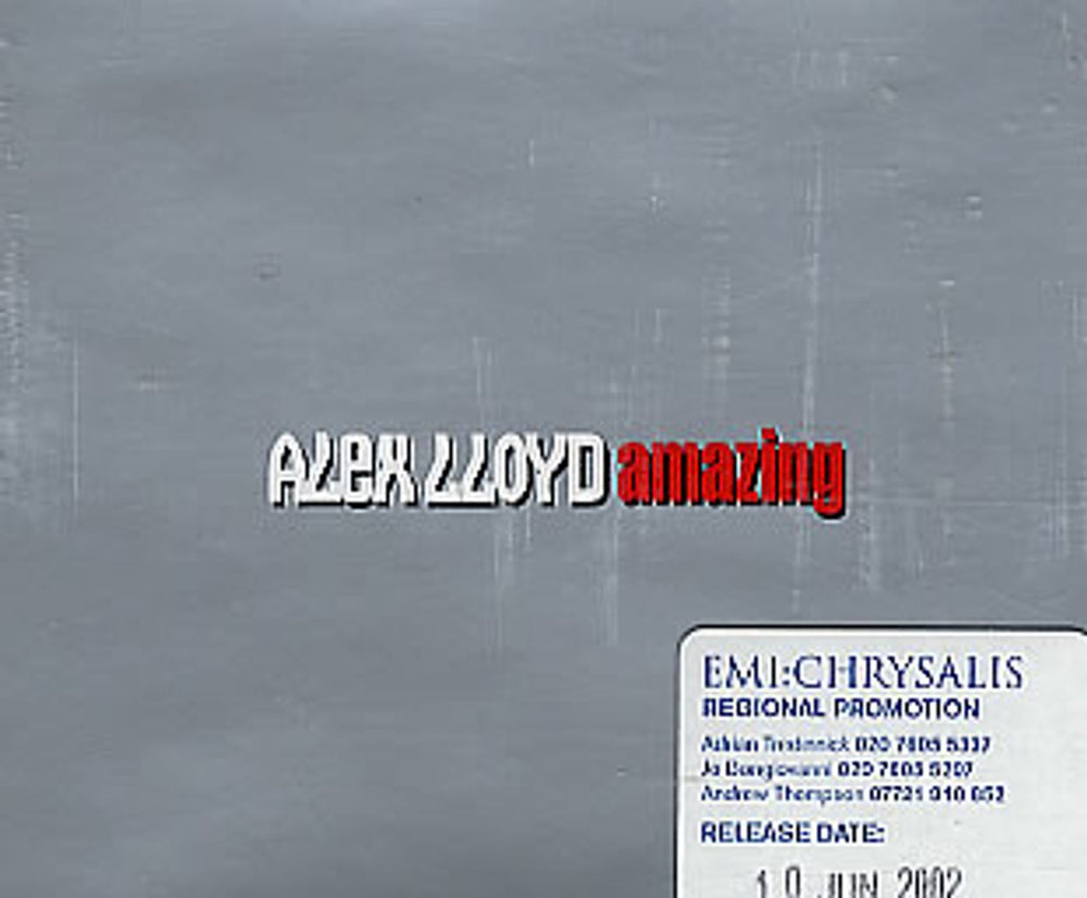 Alex Lloyd Amazing Austrian Promo CD single (CD5 / 5") CDEMDJ614