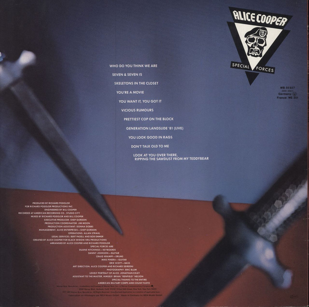 Alice Cooper Special Forces German vinyl LP album (LP record)