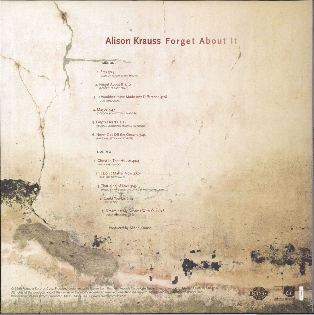 Alison Krauss Forget About It UK vinyl LP album (LP record)