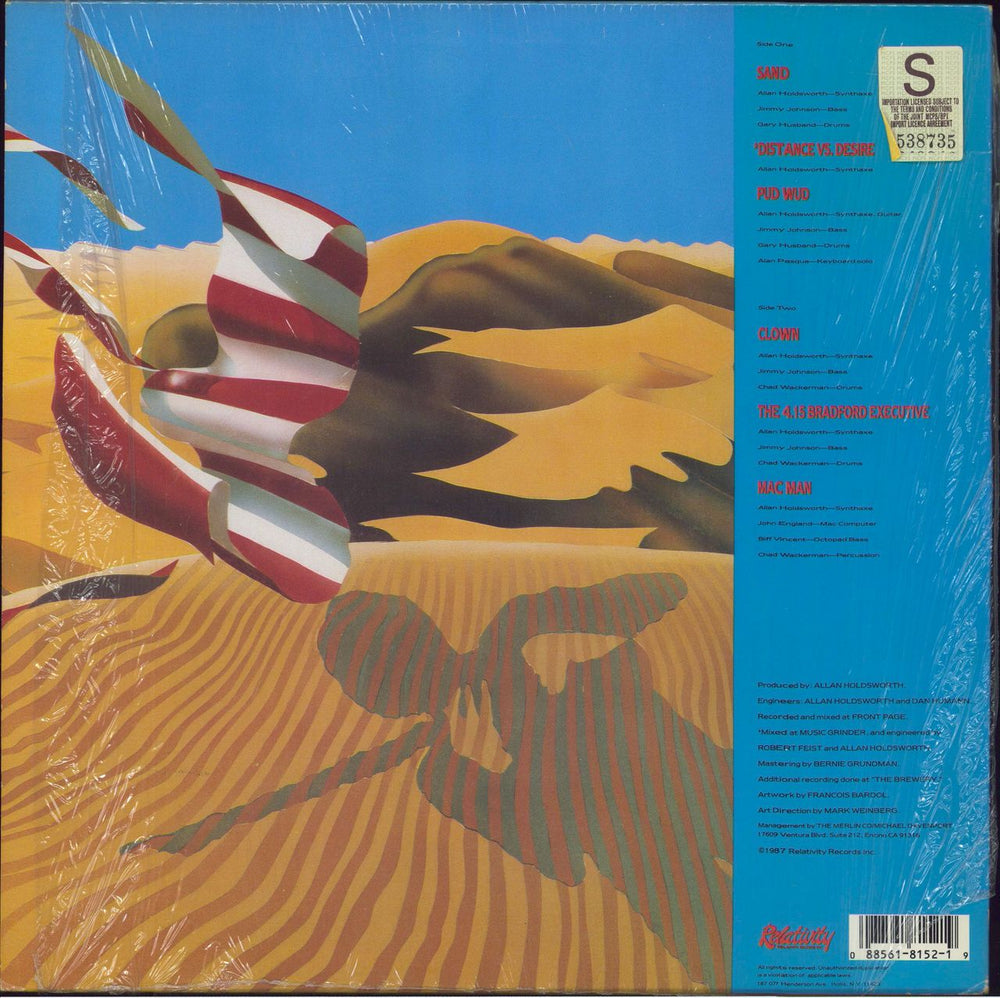 Allan Holdsworth Sand - Open Shrink US vinyl LP album (LP record) 088561815219