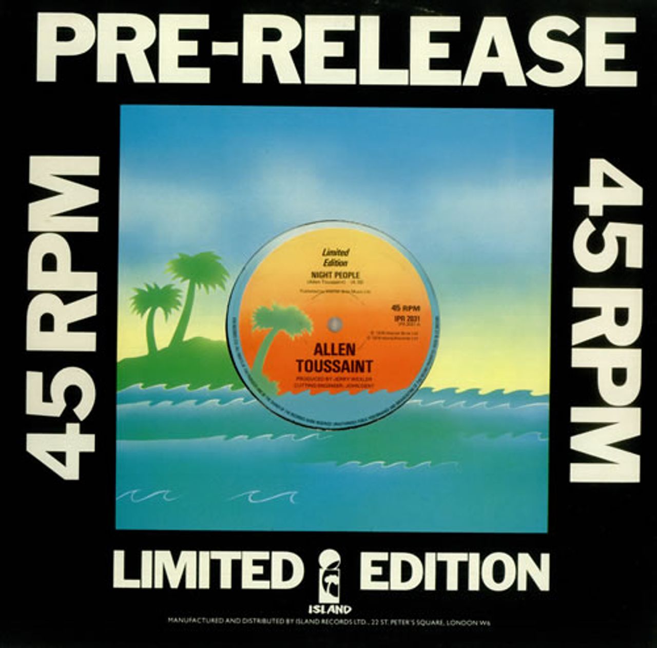 Allen Toussaint Night People UK 12" vinyl single (12 inch record / Maxi-single) IPR2031